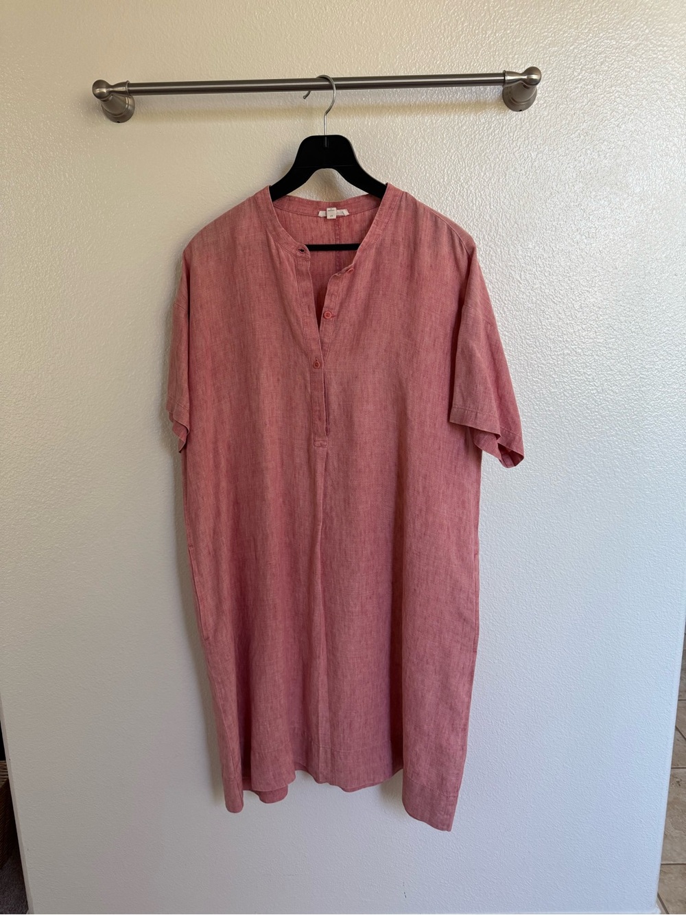 Eileen Fisher Rose Pink Linen-Blend dress